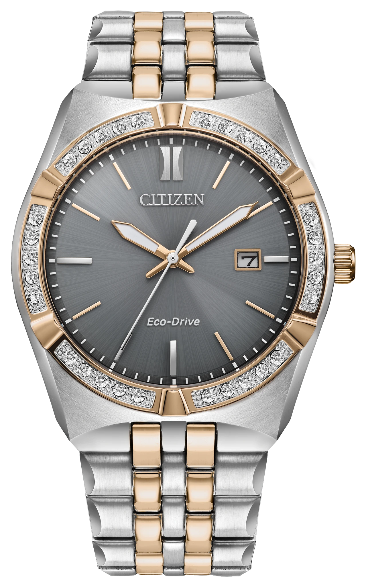 Corso Diamond Gray Dial Stainless Steel Bracelet BM7646-55H | CITIZEN